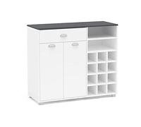 Mobelcenter, Mueble Auxiliar de Cocina Botellero 2 Puertas 1 Cajón, Mueble Aparador de Cocina, Blanco y Gris Grafito, Medidas: Ancho: 103 cm x Fondo: 40 cm x Alto: 90 cm (1396)