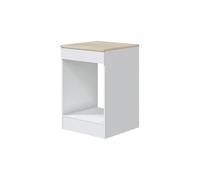Mobelcenter, Mueble Bajo de Cocina para Horno y Placa de Cocina, Acabado Color Blanco Brillo y Roble Canadian, Medidas: Ancho: 60 cm x Fondo: 60 cm x Alto: 90 cm (1533)