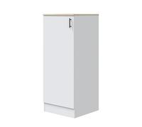 Mobelcenter, Mueble Columna de Cocina de 60, Módulo 1 Puerta Reversible 3 Cajones, Acabado Color Blanco Brillo y Roble Canadian, Medidas: Ancho: 60 cm x Fondo: 60 cm x Alto: 148 cm (1538)