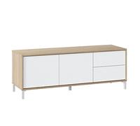 Mobelcenter - Mueble de TV Brooklyn - Mueble Televisión Blanco y Roble Canadian - Mueble Televisión Diseño Nórdico - Medidas: 130 cm Ancho x 47 cm Alto x 41 cm Fondo - (Mueble TV) - 1275