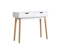 Mobelcenter, Mueble Recibidor Fiano Estilo nórdico, Mueble Entrada con 2 cajones, Acabado Blanco, Medidas: Ancho: 90 cm x Alto: 78 cm x Fondo: 35 cm (1469)