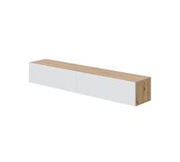 Mobelcenter, Mueble Salón TV Flotante Kaway, Acabado en Color Roble Nodi y Blanco Artik, Medidas: Ancho: 180 cm x Fondo: 34.5 cm x Alto: 28 cm (1511)
