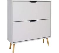 Mobelcenter - Mueble Zapatero Nórdico 2 Puertas - Armario Zapatero 2 Puertas Color Blanco - Capacidad para 14 Pares de Zapatos - Medidas: Ancho: 80 cm x Fondo: 23.5 cm x Alto: 91 cm - (0848)