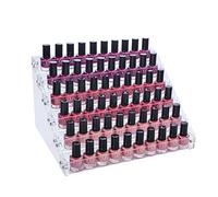 Mobengo - Soporte expositor de 6 niveles acrílico con capacidad para 66 botes de esmalte de uñas, para joyería o como organizador de maquillaje