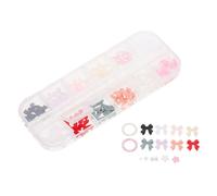 Mobestech 1 Caja Caja de Compartimentos con Lazos de Resina Flatback para Uñas Decoraciones de Manicura con Perlas Falsas y Accesorios Femeninos para Fiestas y Celebraciones