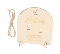 Mobestech 1 Juego De Prueba De Embarazo Conmemorativa De Madera Para Mujer Placa De Madera Para Anuncio De Embarazo Delicado Contenedor De Recuerdo Color Beige