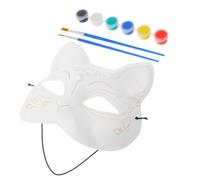Mobestech 1 Juego máscara blanca en blanco sin pintar Hola fiesta máscara cosplay mascarada máscara de gato para pintar máscara simple máscara de halloween máscara de gato el plastico