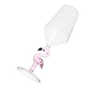 Mobestech 1 pieza Copa de Vino Flamingo de Vidrio Rosa Elegante Vaso de Cóctel para Fiestas Bares y Banquetes para y Bebidas Variadas