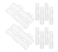 Mobestech 10 Fundas Protectoras para Brochas de Maquillaje Transparentes Antipolvo Tamaño 68 6Mm Superior Rectángulo 6Mm Inferior Redondo Estuche para Brochas de Sombras y Base