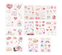 Mobestech 10 Láminas de Pegatinas de Tatuajes Temporales Adhesivos Cuerpo Diseño de Corazones Impermeables Papel Duradero Apto para Todo Tipo de Piel Adecuado para Decoración Corporal y