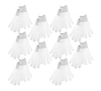 Mobestech 10 Pares Guantes Antiestáticos para Carrocería de Coche Guantes de Tela Fina Blancos para Envoltura de Vinilo Multiusos para Limpieza y Protección sin Polvo