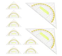 Mobestech 10 Unidades Regla Multifuncional con Mango Ergonómico Juego de Dibujo y Geometría Transparente para Estudiantes Ingenieros y Profesores Regla Plástica Duradera para Oficina y Aula