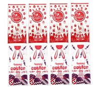 Mobestech 100piezas Bolsas De Celofán Transparentes Para Fiestas De Pascua Paquete De Unidades Diseño De Conejitos y Huevos Para Dulces Galletas y Sorprender y Familia