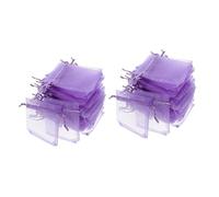 Mobestech 100piezas Bolsas De Organza Moradas Para Joyas y Fiestas Bolsitas Cordón Para Envolver Dulces y Eventos Especiales
