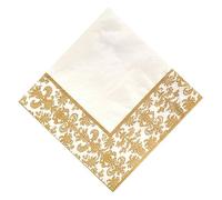 Mobestech 100piezas Servilletas De Papel Desechables Impresión Dorada y Blanca Unidades Para Uso Diario Restaurantes y Eventos Especiales