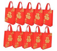 Mobestech 10piezas Bolsas de Obsequio para Año Chino Bolsas de Tela No Tejida Estándar para Fiestas de Primavera y Regalos Festivos