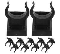 Mobestech 12 Juegos de Clips Efecto Amortiguador de Plástico Negro y Diámetro de Apertura 27mm para Patas de Armarios de Cocina para Uso en Baños y Hogares