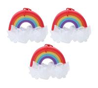 Mobestech 12 Piezas Cepillo De Cuerpo De Arco Iris Puf Exfoliante Depuradores De Ducha Accesorios De Baño Ricas Bolas De Baño Espumosas Bolas De Ducha Cepillo Para El Cuerpo Lindo Esponja