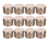 Mobestech 12 Piezas Unidades de Tarros Metálicos Redondos para Velas de Envases Seguros y Reutilizables para Hacer Velas Aromáticas y Almacenar Cremas o Especias Casa