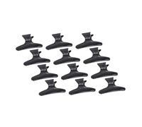 Mobestech 12 Pinzas Cabello en Color Negro de Plástico para Uso en Salón y Hogar, Clips Firmes que No Dejan Marcas para Peinar y Fijar el Cabello