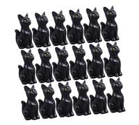 Mobestech 16 Piezas Miniatura Gato Negro Figuras Decorativas para Halloween Estatuas Pequeñas para Escritorio Adorno para Jardín Mini Gatito para Casa de Muñecas y Paisaje Miniatura