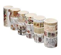 Mobestech 18 Rollos Cinta Washi Decorativa, Cintas Decorativas de Papel Washi Vintage, 18 Rollos, se Puede Rasgar a Mano, Adhesión Firme, para DIY y Manualidades