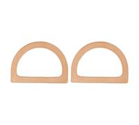 Mobestech 2 Asas de Bolso Forma D de Madera, Mango de Bricolaje Anilla en D, Cómodo y Decorativo, Diseño Simple para Bolsas de Mano y Uso DIY
