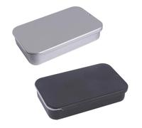 Mobestech 2 Cajas Pequeñas de Hierro para Comida de Pájaros Tapa Abatible Deslizante Diseño Ligero y Resistente Negro y Plata Estuche para Alimentar y Entrenar Aves Interiores y