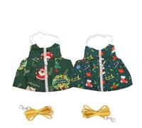 Mobestech 2 Juegos Ropa de Conejo Navideña Correa de Pecho para Mascotas Pequeñas Verde Algodón Talla M, Conecta la Correa, Cómoda y Ajustada para Conejos Pequeños