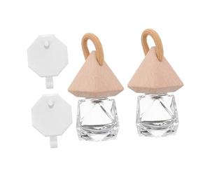 Mobestech 2 Pcs Car Botellas De Aceite Esencial Hermanente De Automóvil DIY Difusor De Vidrio Vacío Botellas Aroma De Automóvil Coste De Fragancia Colgante De Fragancia