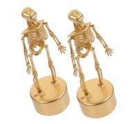 Mobestech 2 Piezas Adornos De Esqueleto para Decoración Víspera De Todos Premios del Juego De Huesos De Oro De Futbol Premiar Dorado El Plastico