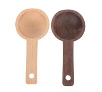 Mobestech 2 piezas Cucharas Dosificadoras de Madera para Café y Polvo Ergonómicas y Fáciles de Limpiar de Unidades Pequeñas de Madera de Nogal y Haya para Azúcar y Té