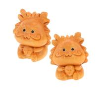 Mobestech 2 Piezas De Adornos De Dragón Tallados En Madera Alas Naturales En Miniatura De Imitación para Estatua Figurita Colgante Esculturas De Dragón Míticas De China para Adorno De