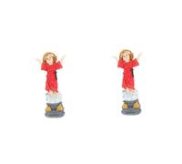 Mobestech 2 Piezas De Artesanías De Resina para Decoración De Escritorio Pequeñas Estatuas Religiosas De San Que Llaman Al Bebé Adornos para Decoración De Escritorio Estatuas Retro