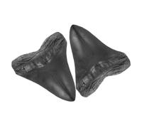 Mobestech 2 Piezas Fósil De De Megalodon Pequeño Auténtico Gigante Tiburones para Los Mandíbula Artificial Decoración De Simulación De Meglodón Accesorios Black