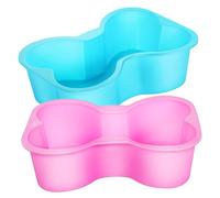 Mobestech 2 Piezas Molde de Pastel de Perro de Silicona Forma de Rosa Moldes Resistentes al Calor para Repostería de Mascotas para Fiestas de Cumpleaños y Premios Diarios