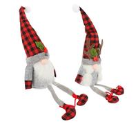 Mobestech 2 Piezas Muñecos Navideños Faceless Rudolph Decoración Hogar con Duendes de Reno Muñecos de Peluche Antler Xmas Adornos Festivos para Sofá y Estantería