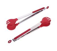 Mobestech 2 piezas Pinzas de Cocina de Silicona Resistente al Calor con Cabeza Redonda para Servir Ensaladas Pan y Parrillas Diseño Ergonómico y Práctico