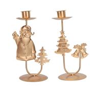 Mobestech 2 Piezas Portavelas Metálicos Decorativos Navideños de Hierro Retro para Cálido Fiestas y Hogar