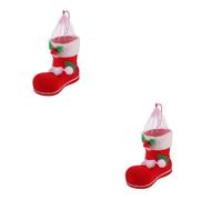 Mobestech 2 Piezas Presente Bolsa De Embalaje Bolsas De Dulces De Bota De Santa Bolsas De Dulces De Navidad Saco De De Santa Favores De Navidad Botas Dulces Calcetines Galleta Niño