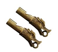 Mobestech 2 piezas Silbato de Emergencia de Cabeza de Dragón de Latón de Silbato Deportivo Portátil para Árbitros y Actividades al Aire con Diseño Tallado y Sonido Fuerte