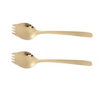 Mobestech 2 Piezas Spork de Acero Inoxidable con Mango Utensilios Multifuncionales para Pasta Ensalada y Fideos Aptos para Lavavajillas para Cocina y Comedor