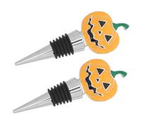Mobestech 2 Piezas Tapones para Botella de Vino con Diseño de Calabaza para Halloween Tapones de Aleación de Zinc Reutilizables y Herméticos para Preservar Fiestas y Bares