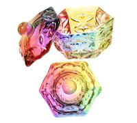 Mobestech 2 piezas Vasos de Cristal para Manicura con Tapa Tazones Multiusos para Polvo y Líquido Recipientes Duraderos y Fáciles de Limpiar para Arte de Uñas Profesional