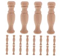 Mobestech 20 Piezas Capital Romana Palos para Manualidades Husillos De Balaustre Soporte De Pilar Romano Beige De Madera