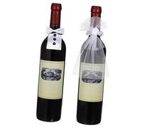 Mobestech 2pares Funda para Botella De Vino Decoración para Bodas Protector De Botella De Vino Diseño