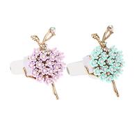 Mobestech 2piezas Clip De Aromaterapia Para Auto Adorno De Ventilación Diseño De Chica Bailarina Decoración De Perfume Para Coche Material Morado