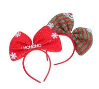 Mobestech 2piezas Diadema Navideña Delicada Lazo Accesorio Cabello para Fiestas Navideñas Color Rojo y Otros Tonos para Decoración y Eventos Especiales