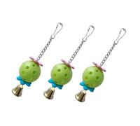 Mobestech 3 Campanas para Jaula de Loro, Juguete Masticable Entrenamiento para Pájaros Medianos y Grandes, Accesorio Colgante Duradero de Acrílico y Metal, Color Aleatorio,