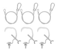 Mobestech 3 Juegos Accesorios de iluminación escénica abrazadera de luz de trabajo abrazaderas de iluminación dj abrazaderas ligeras para truss abrazadera de luz de armazón acero Silver